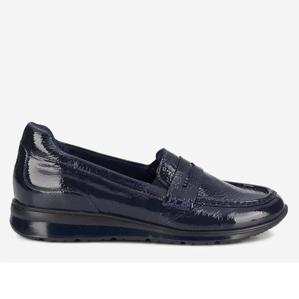 Ros Hommerson Dannon Women's Casual Penny Loafer Crinkle Patent‎ Navy Blue 7.5 M - Picture 5 of 6